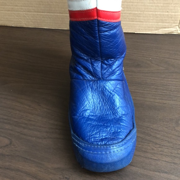 Vintage Men's Moon Boots Blue with Stripe Size 5/6 Made in Korea - Picture 5 of 13